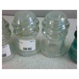 Vintage Telegraph Glass Insulators Collection - Aqua & Clear (7 Pieces)