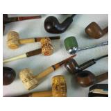 MEGA-LOT of Tobacco Pipes!  Multiple Vintage Varieties of hardwood and corn cob and accessories!