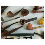 MEGA-LOT of Tobacco Pipes!  Multiple Vintage Varieties of hardwood and corn cob and accessories!
