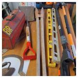 TOOLS MEGA LOT!  Power tools, hand tools, garden tools, tool box, vintage iron, welding gloves, pipe cutters, wrenches, more!