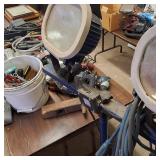 TOOLS MEGA LOT!  Power tools, hand tools, garden tools, tool box, vintage iron, welding gloves, pipe cutters, wrenches, more!