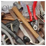 TOOLS MEGA LOT!  Power tools, hand tools, garden tools, tool box, vintage iron, welding gloves, pipe cutters, wrenches, more!