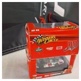 Dale Earnhardt Jr. Mixed Lot:  Huge Flag, Flag Banner Finish flags, and 2 model cars