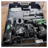 Cordless Hitachi Drill light combo with charger and two batteries