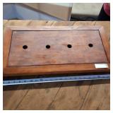 Wooden frame for holding foot pedals for a band
