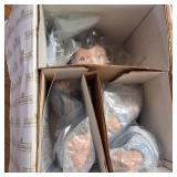 MEGALOT: Tableware, dolls and more!  Table full!  Wedgewood made in England, for example.