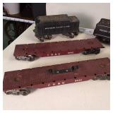 Lot of (8) Railroad Cars made in USA  Coal engine flatbeds and Cargo Cars - Santa Fe Locomotive Engine