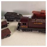 Lot of (8) Railroad Cars made in USA  Coal engine flatbeds and Cargo Cars - Santa Fe Locomotive Engine