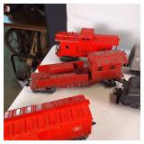 Vintage Railroad Cars (O gauge) Girard Depot and cars including an amazing Lionel 027 Engine
