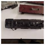 Vintage Railroad Cars (O gauge) Girard Depot and cars including an amazing Lionel 027 Engine