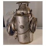 Vintage Railroad Lantern with multiple color lenses  The Adlake Non-Sweating Lamp Chicago