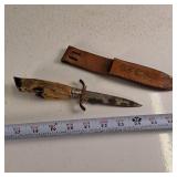 Vintage Deer foot handled knife with case  Made in Austria
