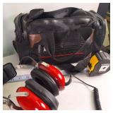 Race track Headphones and two way radio  including Daytona 500 Pass Carriers
