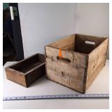Two Unique Vintage Wooden Boxes (without tops)