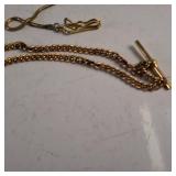 Two unique Vintage gold plated chains and a vintage folding pocket knife