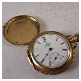 Gold Filled Vintage Hunting Case Pocket Watch - Roman Numeral Dial