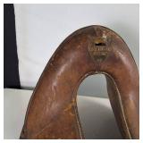 Unique Vintage Leather Saddle with hackamore and rusty shoe