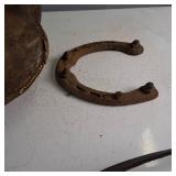Unique Vintage Leather Saddle with hackamore and rusty shoe