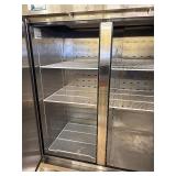 Commercial Two door Refrigerator on heavy duty castors.