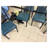 Lot of 9 Restaurant Charis- metal frame with green cushion