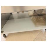 Stainless steel breakfast display cart on heavy duty castors
