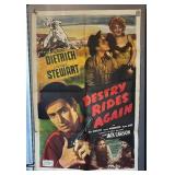Vintage Destry Rides Again Unframed Poster Starring Marlene Dietrich & James Stewart