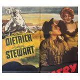 Vintage Destry Rides Again Unframed Poster Starring Marlene Dietrich & James Stewart
