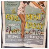 Vintage The Girl Most Likely Unframed Poster - Jane Powell & Cliff Robertson
