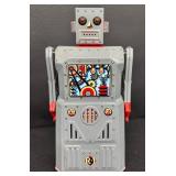 Vintage Tin Metal Robot R-1 Rocket USA with Original Box