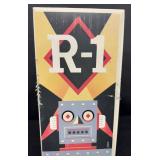 Vintage Tin Metal Robot R-1 Rocket USA with Original Box