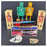 Tin Wind-Up Toys Schylling Mars Explorer & Robot Lilliput Mixed Lot