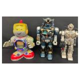 Vintage Robot Toy Lot of 3 Unique Robots, including Fisher Price Kinderbot, Royal Condor & Happy Kid brands