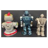 Vintage Robot Toy Lot of 3 Unique Robots, including Fisher Price Kinderbot, Royal Condor & Happy Kid brands