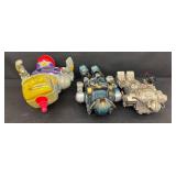 Vintage Robot Toy Lot of 3 Unique Robots, including Fisher Price Kinderbot, Royal Condor & Happy Kid brands