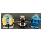 Robot Alarm Clocks Casio AC-100, Rhythm & Sharper Image (Lot of 3)