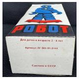 Vintage Russian Mechanical  Russian Seltener Russischer Roboter Robot Toy Original Box & Key (Parts Only)