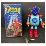 Wind-Up Planet Robot Toy With Box & Key