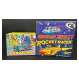 Vintage Rocket USA Tin Toys Robot Car, Rocket Racer & Sonicon Rocket (Lot of 3)