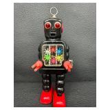 Wind-Up Robot Toy High Wheel Robot MS-436 Box & Key