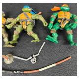 Vintage Teenage Mutant Ninja Turtles Figure Lot With Accessories (Lot of 4)