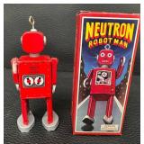 Noteworthy Lot of 5 Wind-Up Robot Mixed Lot (St. John, Neutron, Space Explorer, Mr. Atomic)
