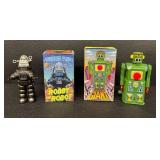 Vintage Collectible Robot Figures Forbidden Planet Robby & Shooting Giant Robot (Lot of 2)