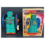 Vintage Tin Toy Robots Chief Robot & Robot With Wheels (Lot of 2)