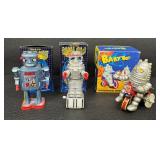 Wind-Up Robots Masudaya R-35, Robot YM-3 & Baby