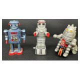 Wind-Up Robots Masudaya R-35, Robot YM-3 & Baby