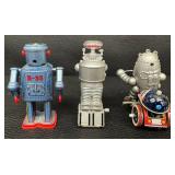 Wind-Up Robots Masudaya R-35, Robot YM-3 & Baby