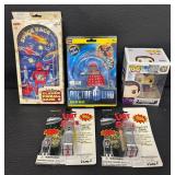 Eccentric Toy Figure Mixed Lot - Schylling Pinball, Doctor Who Dalek, Superman & B-9 (Lot of 5)