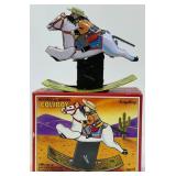 Vintage Tin Wind-Up Toys Schylling Felix the Cat Speedboat, Cowboy & City Cab (Lot of 3)