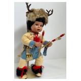 Native American Danbury Mint Doll Pair Little Deer Dancer 1994 & Little Eagle Dancer 1993