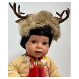 Native American Danbury Mint Doll Pair Little Deer Dancer 1994 & Little Eagle Dancer 1993